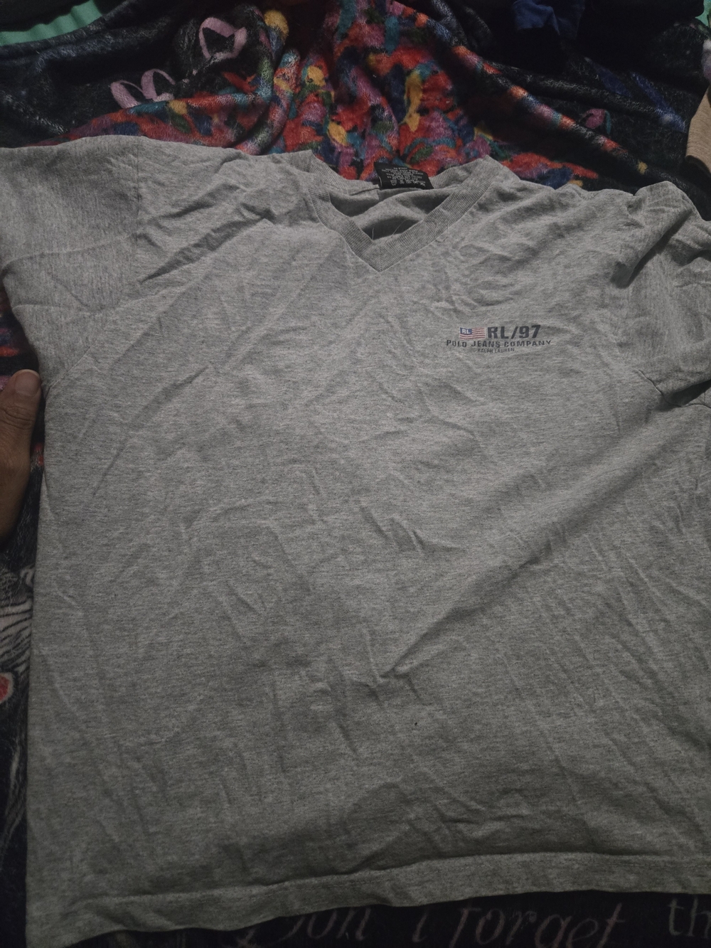 Polo by Ralph Lauren Gray V-Neck Short Sleeve Tee